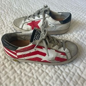 Golden Goose red and white low top kid sneakers
